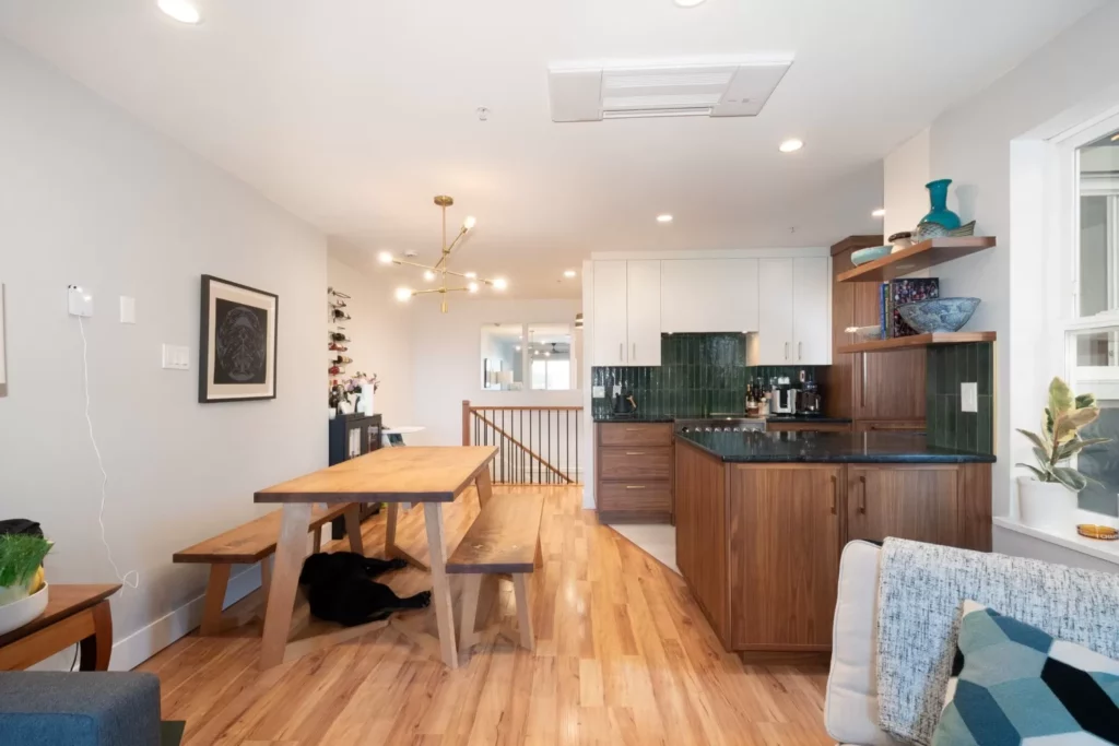 a simple view of this new kitchen designed and built by little star renovation for clients living in vancouver bc